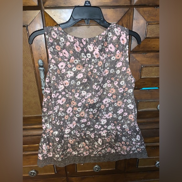 Women's Sonoma Sleeveless Floral Cotton Top Blouse  Size Large - Picture 7 of 7